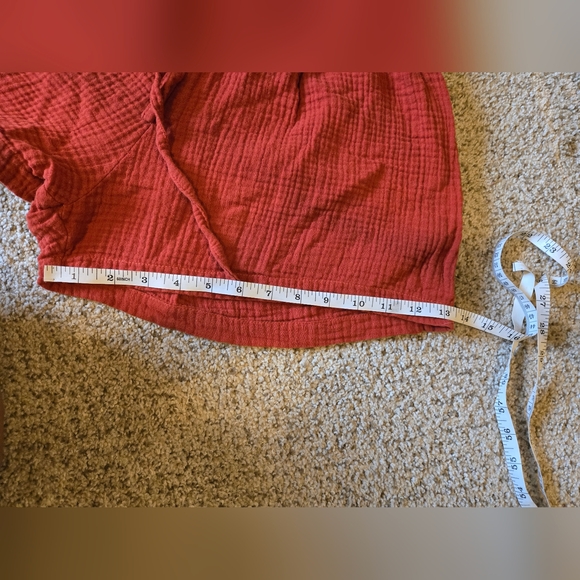 Yu'as Burnt Orange Red Cotton Gauze Shorts - Picture 10 of 12